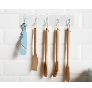 Pack of 2 Crystal Hook Patti – Transparent Wall Hook Strip | Strong Adhesive Multi Hook Hanger