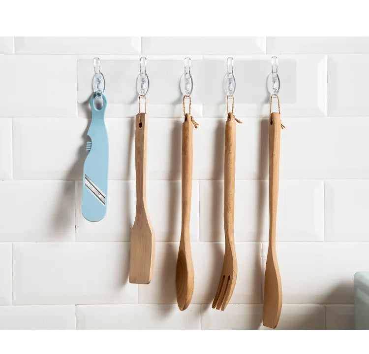 Pack of 2 Crystal Hook Patti – Transparent Wall Hook Strip | Strong Adhesive Multi Hook Hanger