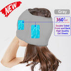 Hot & Cold Therapy Ice Cap – Gel Headache Relief Mask | Migraine Relief & Stress Cooling Cap