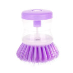 Pack of 2 Dish Cleaning Brush with Soap Dispenser – Automatic Liquid Dispensing Kitchen Scrubber