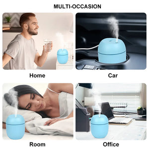 USB Humidifier Air Freshener – Quiet Mist Diffuser with LED Lights | Portable Room Moisturizer