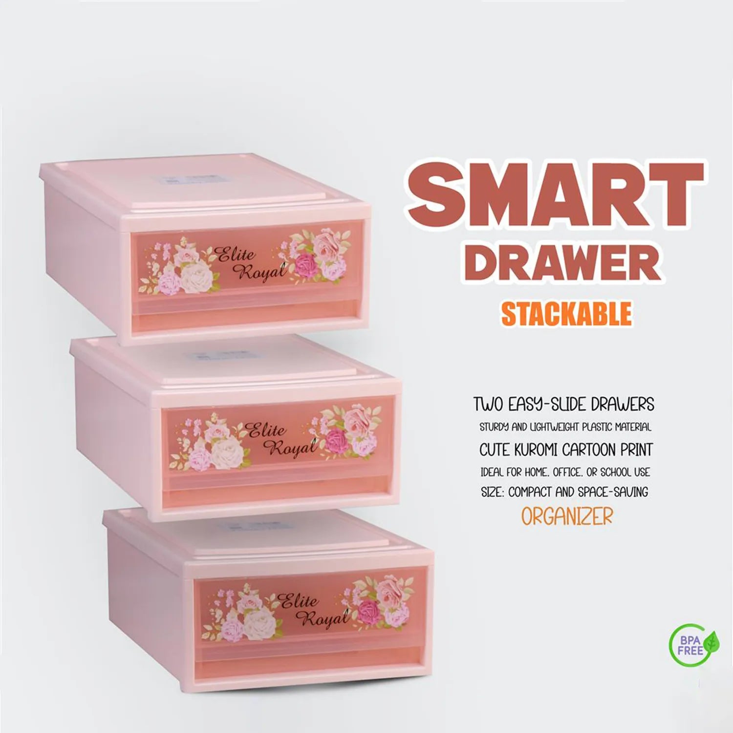 Royal Smart Drawer – 2 Layer Plastic Storage Organizer Box (Multi-Color)