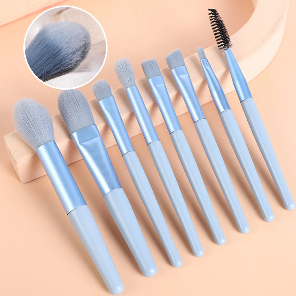 8pcs Makeup Brush Set – Soft Professional Cosmetic Brushes Kit for Face & Eyes