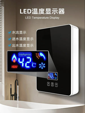 Instant Tankless Electric Water Heater – LCD Display | Energy Saving Instant Geyser for Home