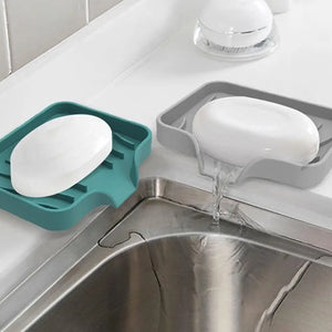 Silicone Soap Dish with Drain – Self Draining Soap Holder for Bathroom & Kitchen