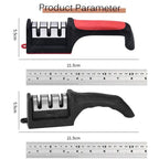 Stainless Steel Knife Sharpener – 3 Stage Professional Sharpener | Kitchen Knife Sharpening Tool with Anti Slip Base