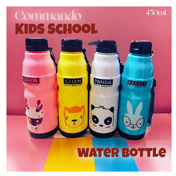 Pack of 2 Panda Kids School Water Bottle – 450ML Cartoon Bottle
