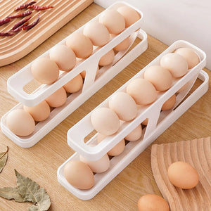 2 Layer Egg Storage Box – Fridge Egg Organizer Tray | Space Saving Egg Holder Container