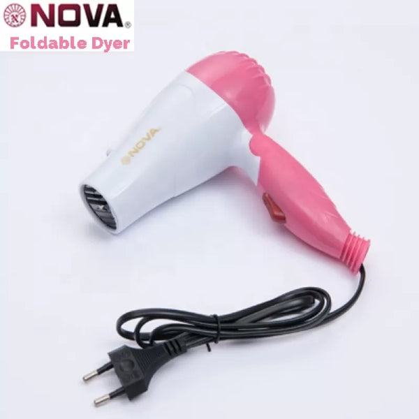 Nova Foldable Hair Dryer – Portable Travel Hair Dryer for Fast Drying (Hot & Cold Air)