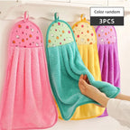 Pack of 3 Kitchen Hanging Towel – Super Absorbent Hand & Dish Towel | Soft Microfiber Hanging Cloth