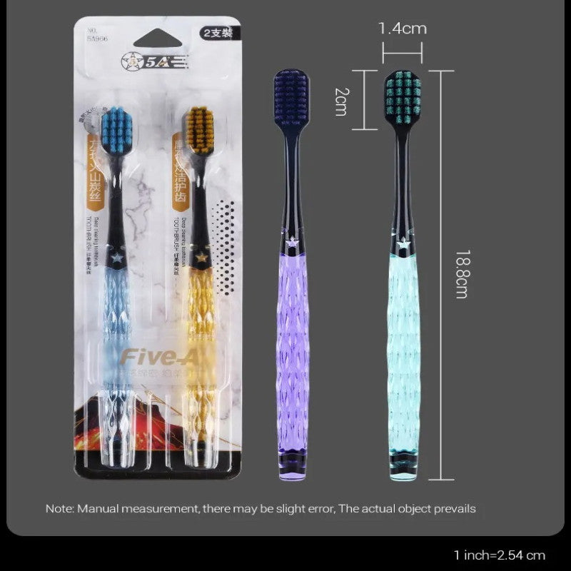 Charcoal Silk Soft Toothbrush – Ultra Soft Bristles Premium Adult Brush (For Men & Women)