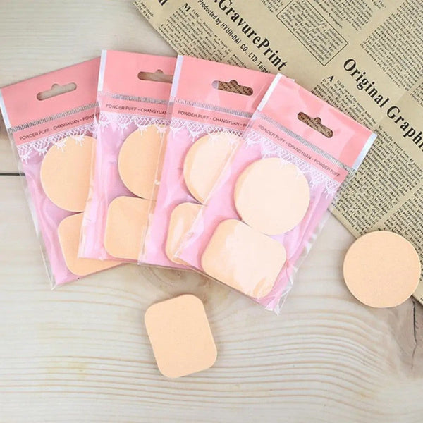 Pack of 3 Makeup Powder Puff 2pcs Set – Soft Sponge for Foundation & Face Powder Application