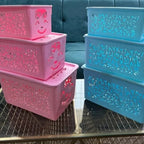 Smiley Storage Box Set (3 Pcs) – Multi Size Organizer with Lid | Cute Plastic Storage Bins