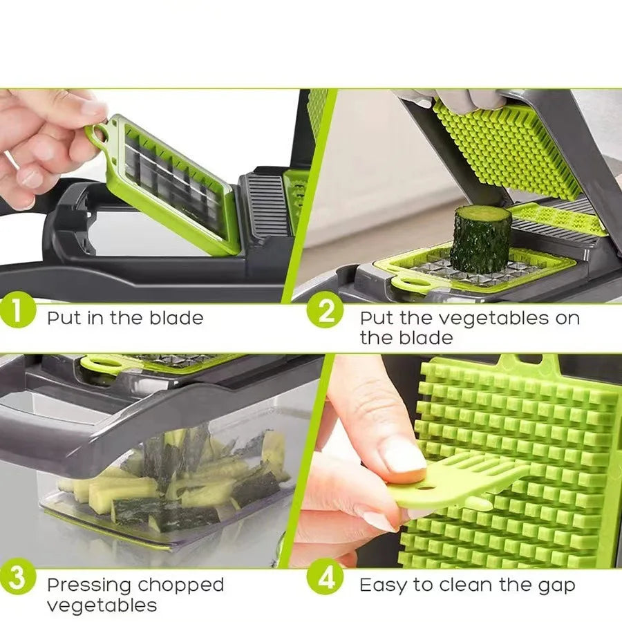 16 in 1 Vegetable Chopper & Mandoline Slicer – Multi Cutter Kitchen Tool with Storage Box