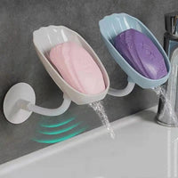 Pack of 2 360° Rotating Soap Holder with Drain – Wall Mounted Self Draining Soap Dish