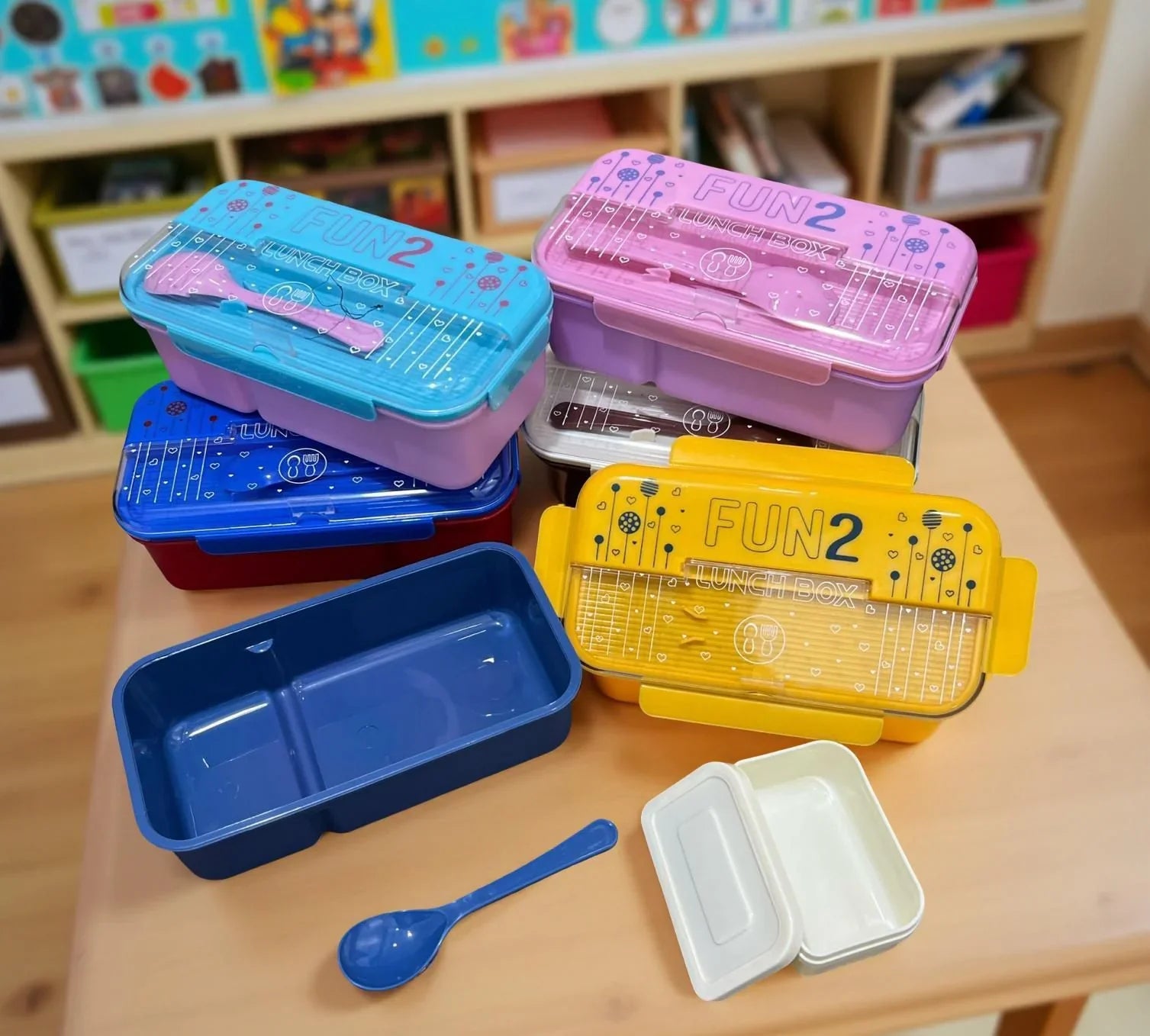 Fun 2 Lunch Box – Kids Leakproof Lunch Box with Spoon & Compartments