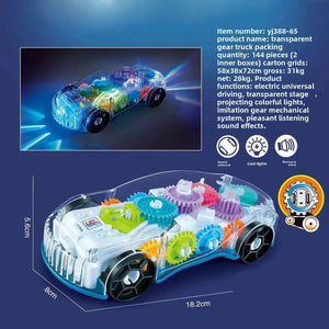 Transparent Police Concept Car Toy for Kids – Light & Gear Motion Puzzle Car