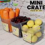 Mini Crate Storage Boxes (Pack of 4) – Multipurpose Organizer Bins | BPA Free Plastic Storage for Kitchen