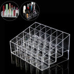 24 Grid Makeup Organizer – Acrylic Cosmetic Storage Box | Lipstick, Nail Polish & Beauty Organizer