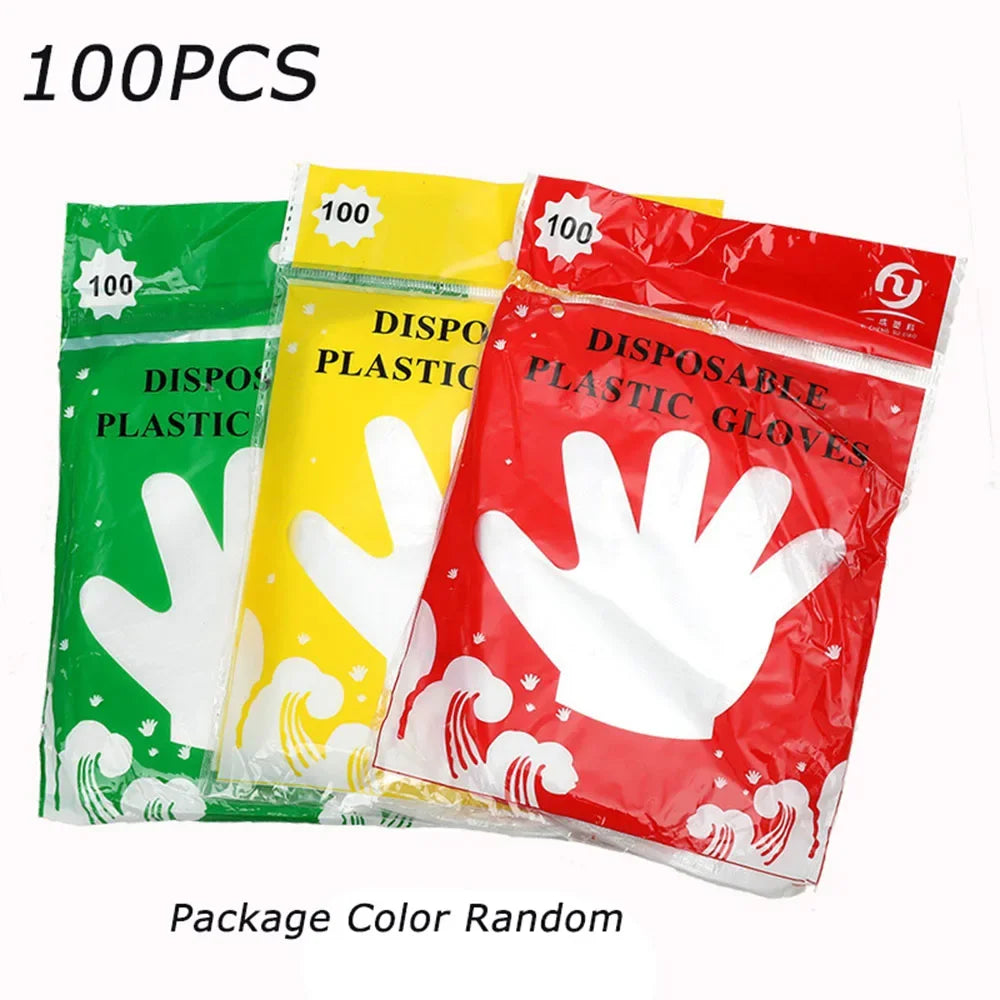 Pack of 2 Disposable Plastic Gloves (100 Pcs) – Hygienic Food Handling & Cleaning Gloves