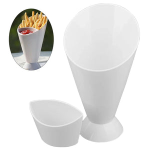 Fries Holder with Sauce Compartment – Snack Serving Cup | French Fries & Dip Holder Bowl