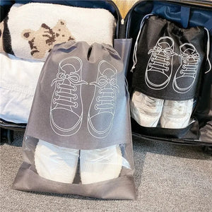 Pack of 3 Non-Printed Shoes Storage Bag – Travel Drawstring Shoe Organizer (Dustproof)