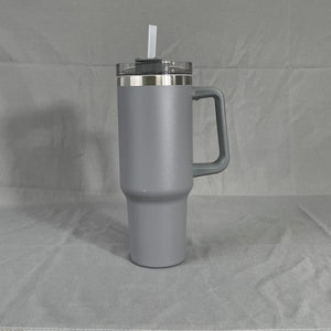 Simple Stainless Steel Tumbler – Large Capacity Insulated Coffee Cup with Handle