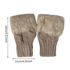 Winter Women Gloves – Soft Wool Knit Fingerless Gloves with Fur | Warm & Stylish Hand Warmers