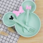 Pack of 2 Kids Butterfly Plate Set – Cute Cartoon Dinner Plate with Spoon & Fork