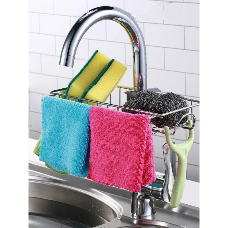 Kitchen Sink Rack Organizer – Faucet Sponge Holder & Storage Caddy