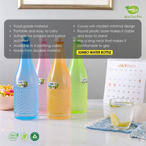 Pack of 2 Jumbo Water Bottle – Large Capacity Reusable Bottle