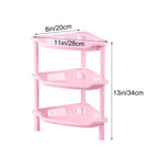 3 Layer Corner Rack – Plastic Kitchen & Bathroom Storage Shelf (Space Saving)