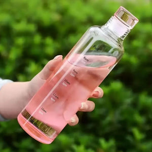 Glass Time Line Water Bottle 500ML – Hydration Tracker Bottle