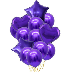 14 Pcs Confetti Decorative Party Balloons Set (Star - Heart)