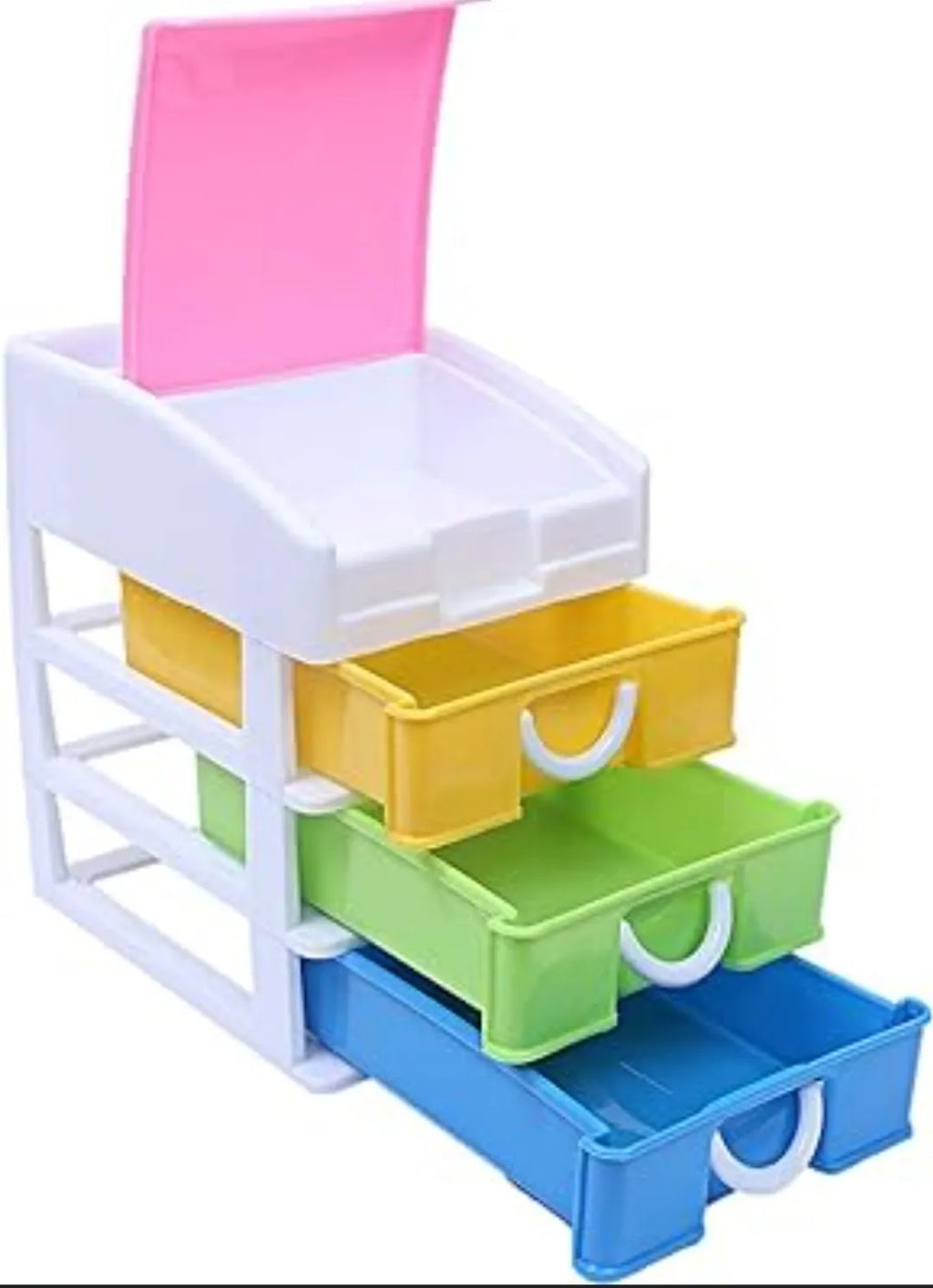 3 Pcs Rainbow Jewellery Organizer Box – Multi-Layer Storage Case