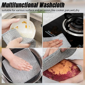 Wire Cleaning Cloth (Pack of 10) – Heavy Duty Metal Scrubber Pads | Non-Scratch Kitchen Cleaning Cloth