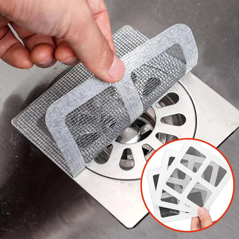 Adhesive Sink Drain Patch (Pack of 20) – Anti-Clog Hair Catcher Filter | Kitchen & Bathroom Drain Protector