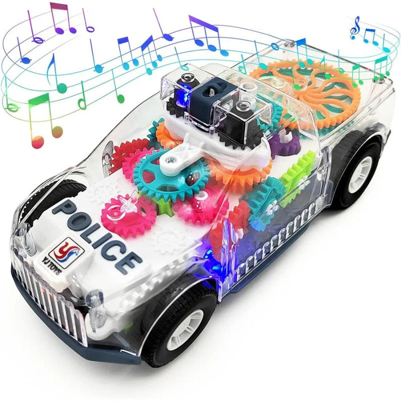 Transparent Desert Truck Toy for Kids – Light, Music & Gear Motion Car