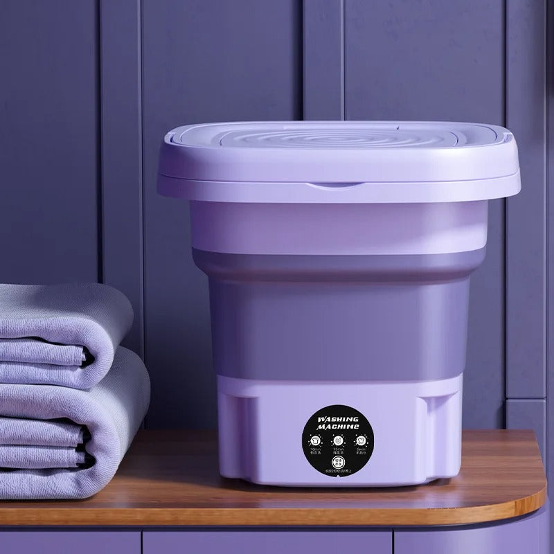 Portable Folding Mini Washing Machine – Compact Electric Washer for Travel & Home
