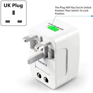 Universal Travel Adapter with USB Charging Ports – Worldwide Plug Converter | Fast Charging Multi Plug
