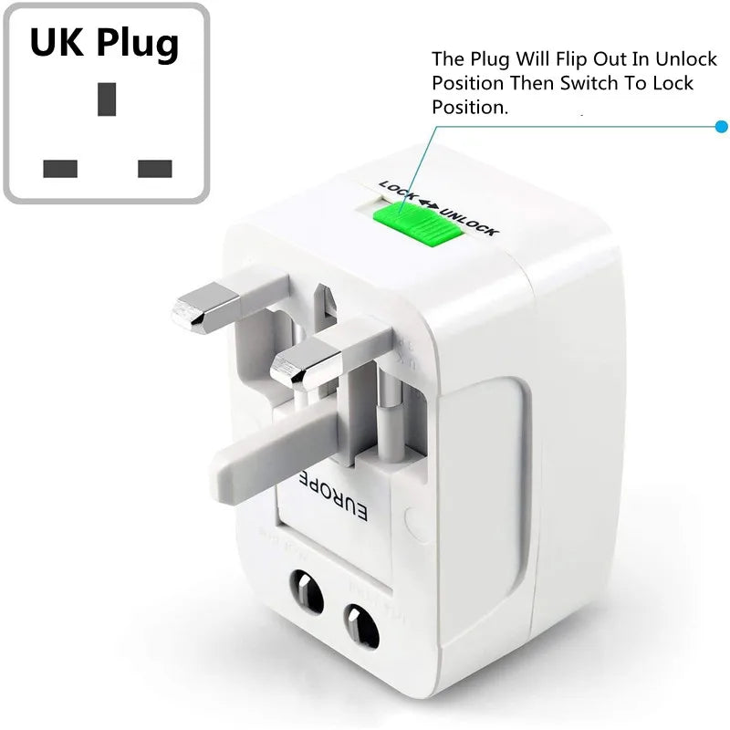 Universal Travel Adapter with USB Charging Ports – Worldwide Plug Converter | Fast Charging Multi Plug