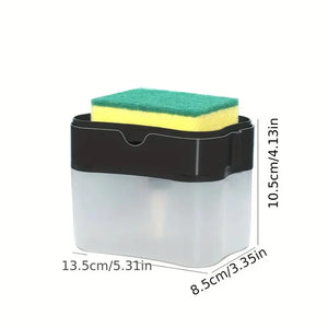 2-in-1 Soap Pump Dispenser with Sponge Holder – Press Type Liquid Soap Box