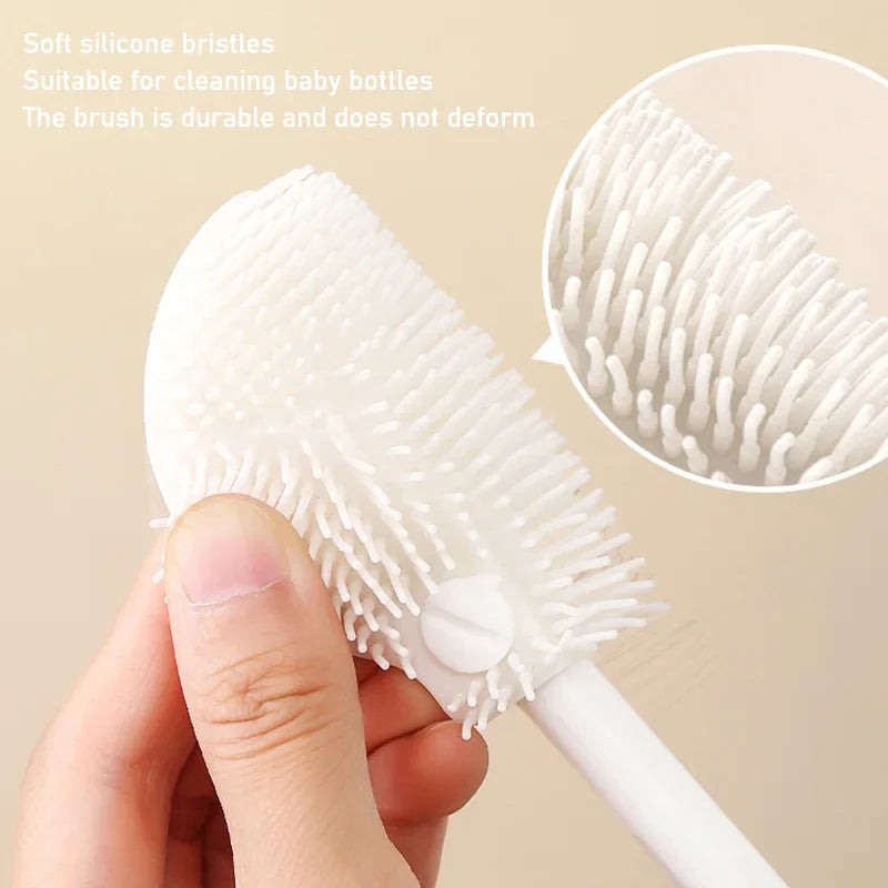 Pack of 2 Glass Cleaning Brush (Big) – 360° Bottle & Cup Cleaner | Long Handle Deep Cleaning Brush with Stand