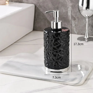 450ML Luxury Soap Dispenser – Elegant Hand Wash & Sanitizer Pump Bottle (Textured Design)