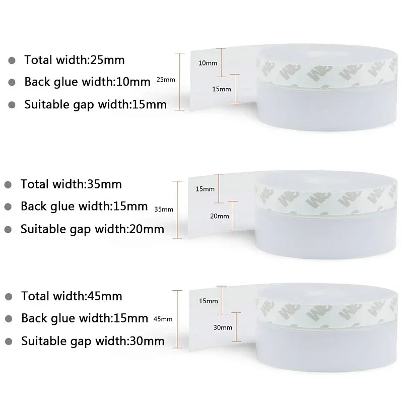 Door Sealing Tape (3 Meter) – Weather Strip Gap Seal (Dust, Noise & Insect Protection)