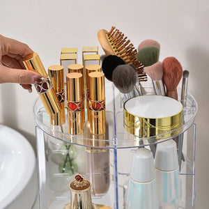 Diamond Cut Makeup Organizer (10 Inch) – 360° Rotating Cosmetic Storage Box