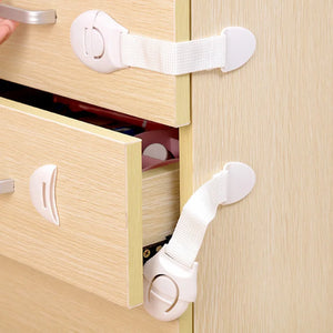 Pack of 3 Child Safety Ribbon Lock – Adjustable Cabinet & Drawer Lock | Baby Proof Multi-Purpose Lock