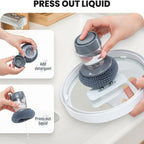 Pack of 2 Automatic Liquid Dispensing Palm Brush – Multi-Purpose Kitchen Cleaning Brush