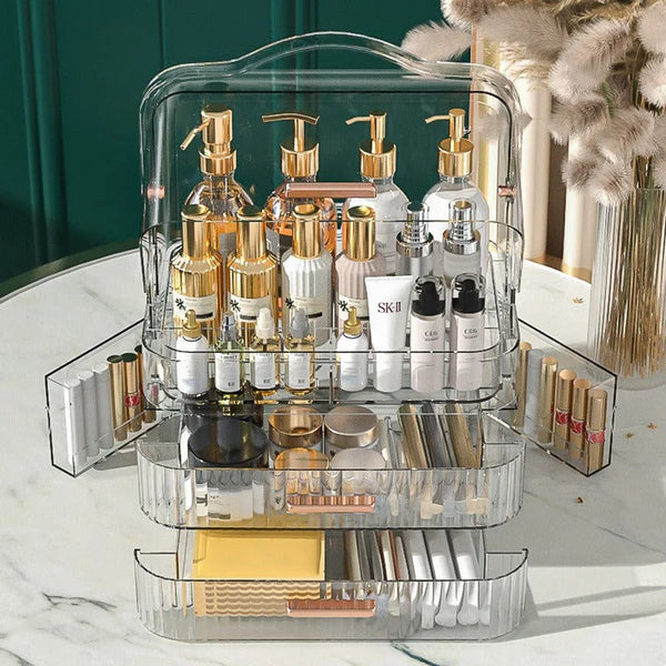 Transparent Cosmetic & Makeup Organizer – Multi Layer Storage Box with Drawers