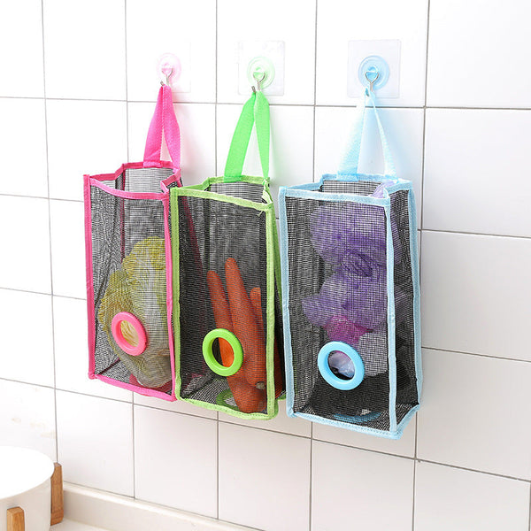 Pack of 3 Hanging Mesh Garbage Bag – Reusable Kitchen & Bathroom Waste Storage Organizer